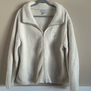 Zip up Sweater, cream, XXL